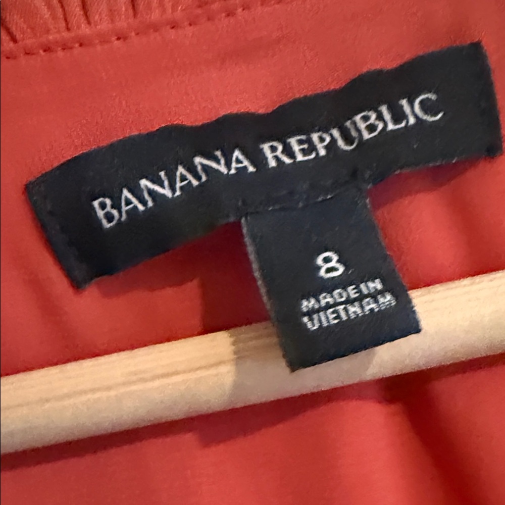 Banana Republic High Low Deep V Red Dress Size 8 - Picture 3 of 6